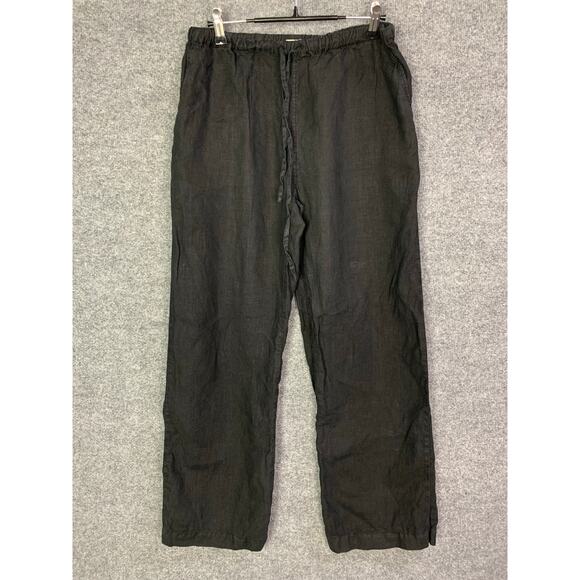 NATION LTD Los Angeles 100%‎ Linen Pants Black  Waist Wide Leg Women’s XS - Picture 2 of 11